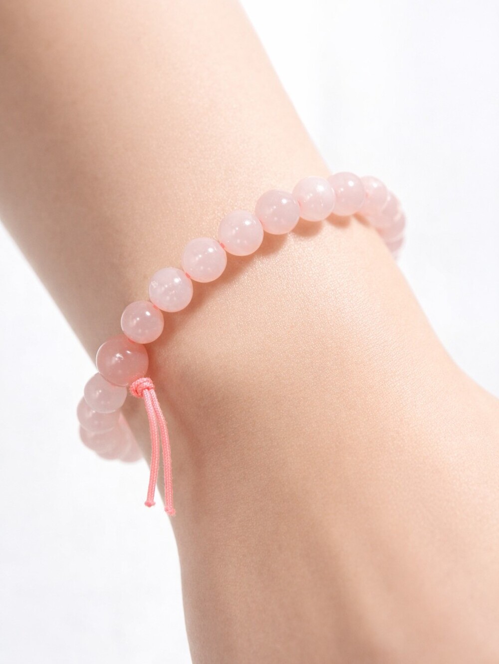 Delicate Rose Quartz Beaded Stretch Bracelet - Simple and Elegant Women Jewelry